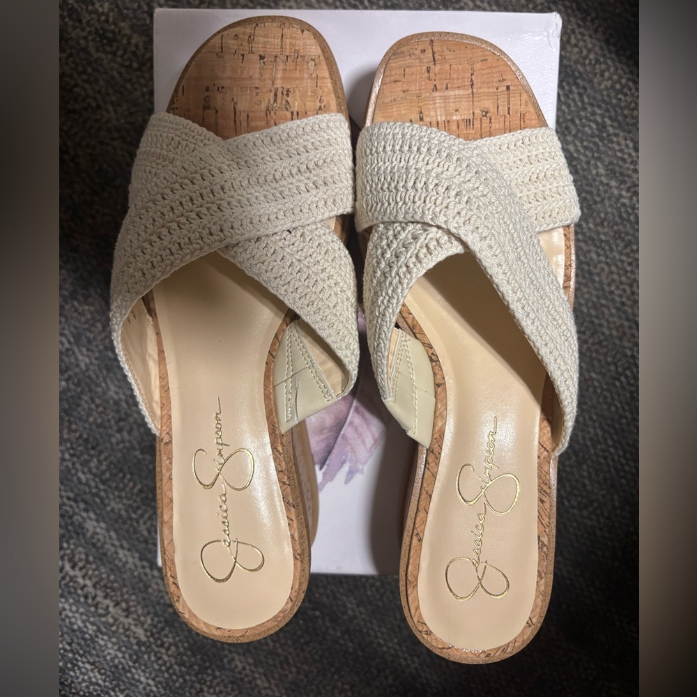 Jessica Simpson Beige Woven Sandals